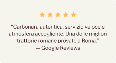 Recensione Google sulla carbonara e l'atmosfera accogliente